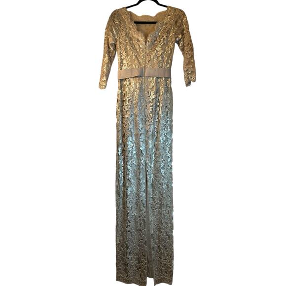 Tadashi Shoji Waverly Sequin Embroidered Gown - Size 2 - Picture 3 of 16